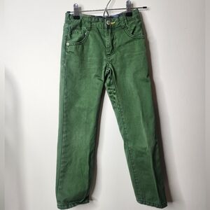 Mini Boden Green Denim Pants Adjustable Size 7‎ Youth Boys
